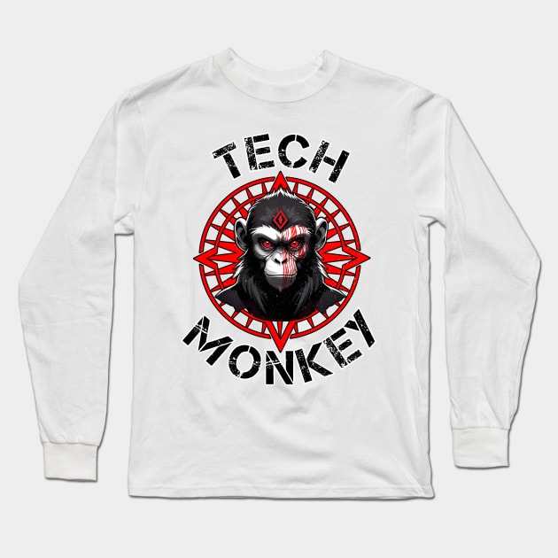 Tech Monkey Long Sleeve T-Shirt by Rebirth Designs